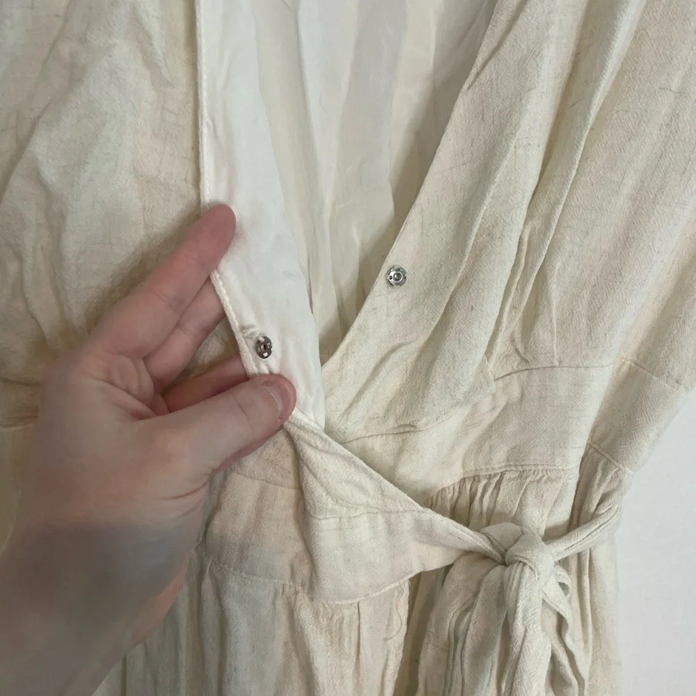MOD REF - Elegant Cream Wrap Dress